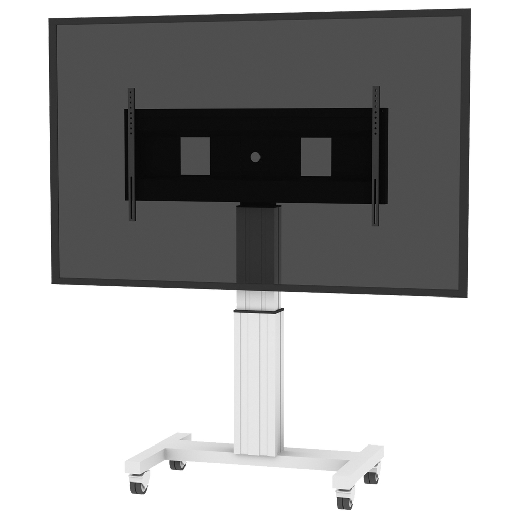 Elektrisch in hoogte verstelbaar XL tv-rolstatief, verrijdbaar monitorstatief, 50 cm slag