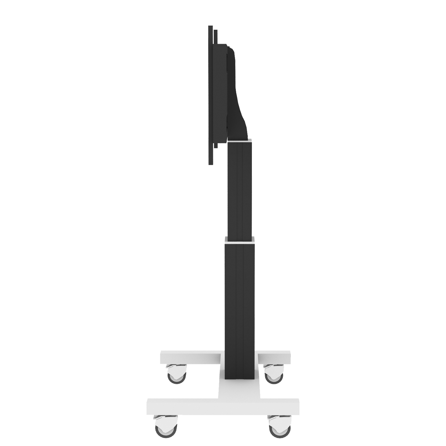 Elektrisch in hoogte verstelbaar XL tv-rolstatief, verrijdbaar monitorstatief, 50 cm slag