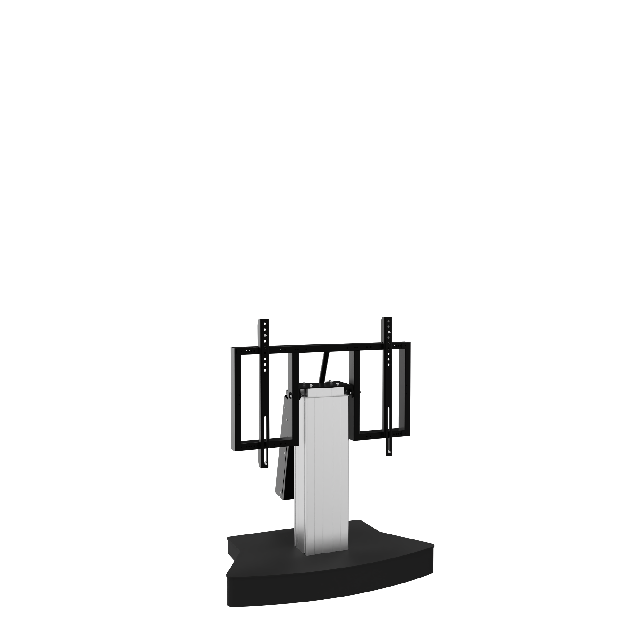 Elektrisch in hoogte verstelbare en kantelbare tv-trolley, verrijdbare monitorstandaard, 50 cm slag