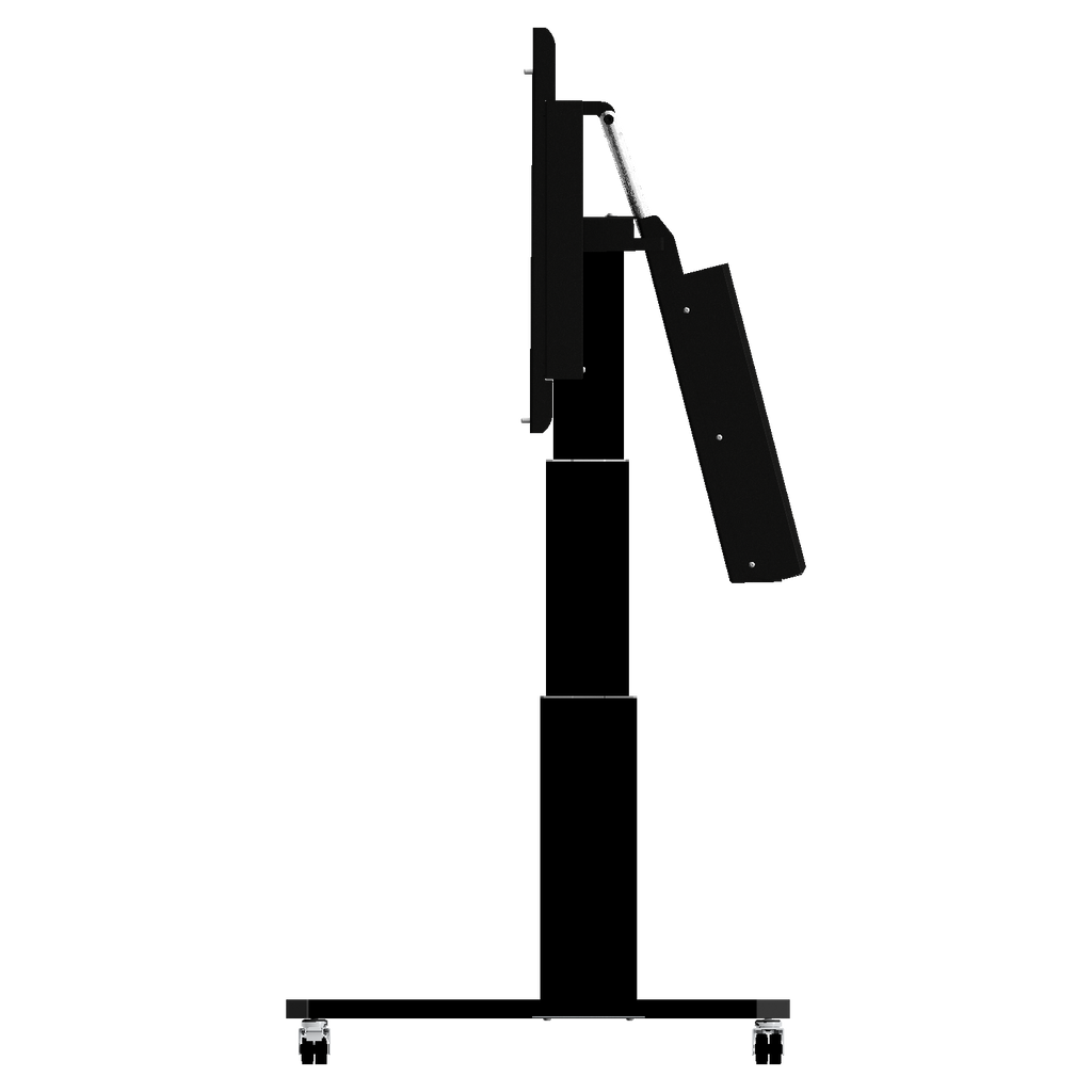 Elektrisch in hoogte verstelbare en kantelbare tv-trolley met 70 cm slag