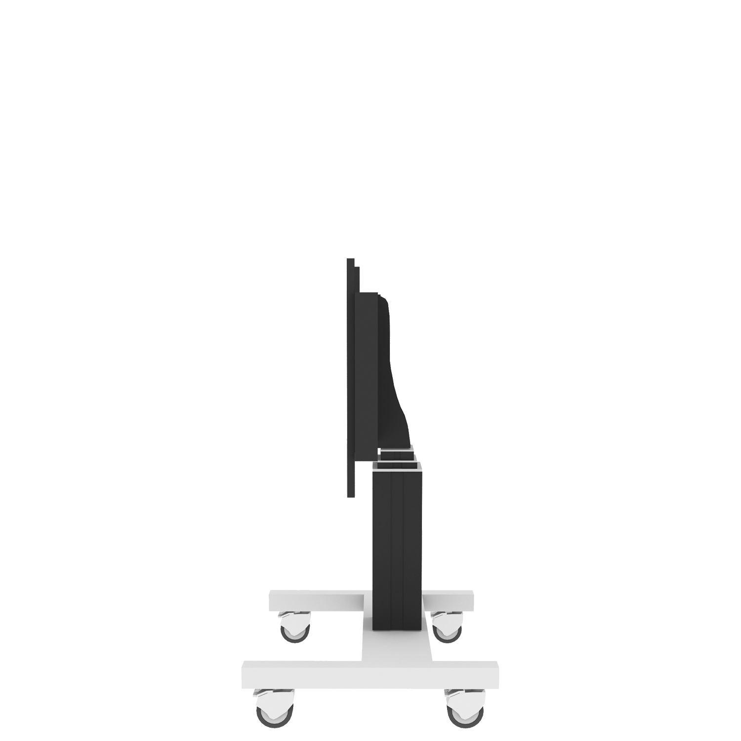 Elektrisch in hoogte verstelbaar XL TV rolstatief, verrijdbaar monitorstatief, 70 cm slag