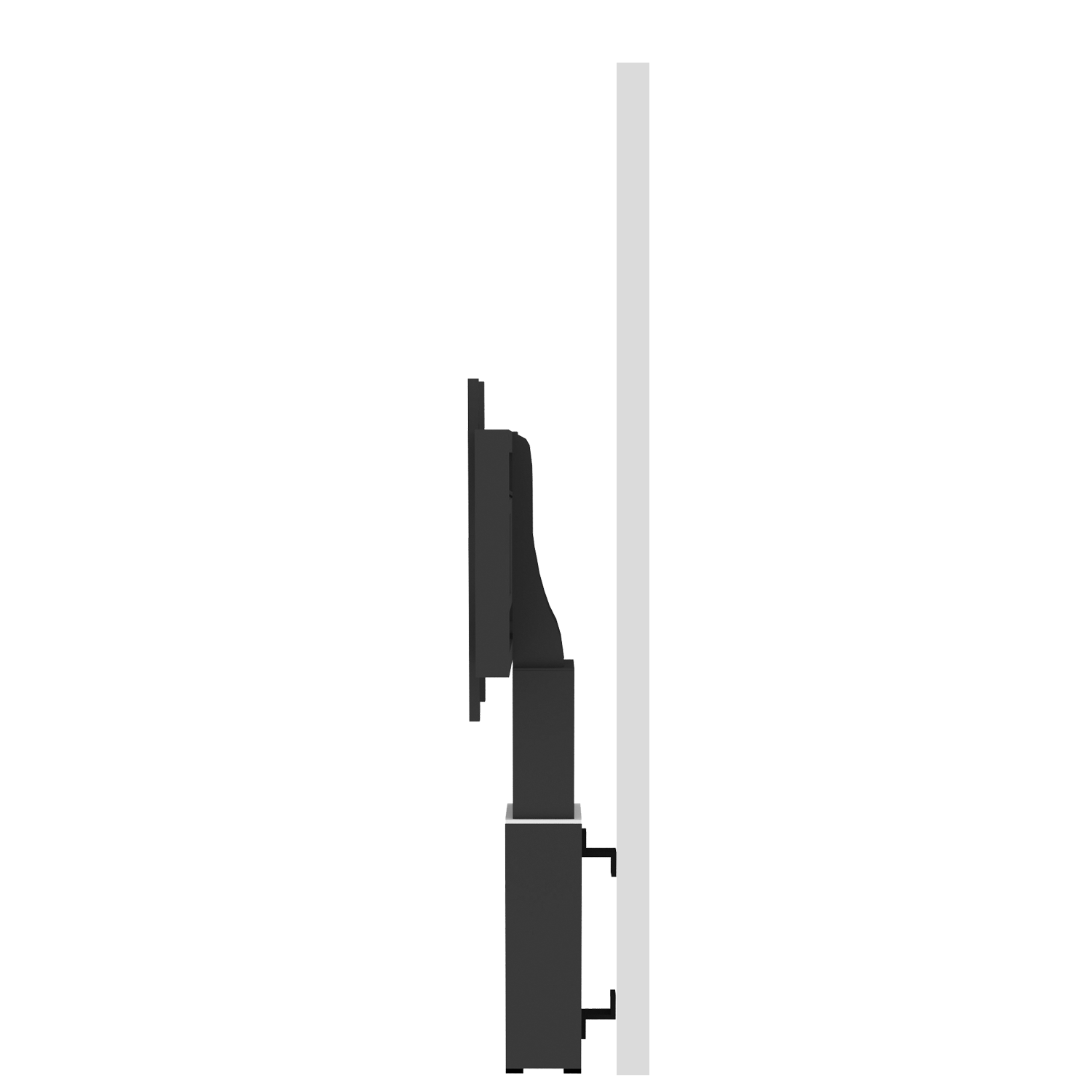 Elektrisch in hoogte verstelbare monitor muurbeugel met 28 cm slag