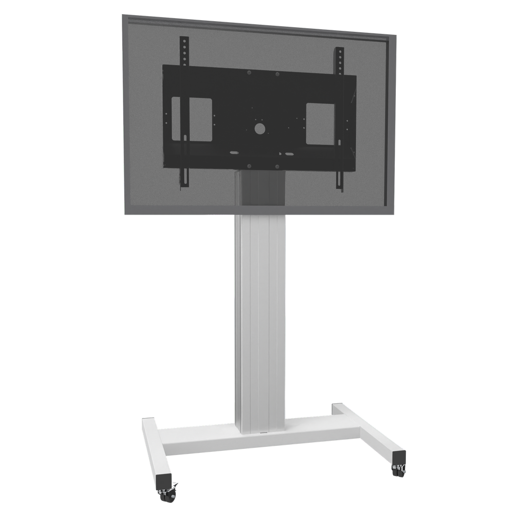 Tv-trolley, verrijdbaar statief met monitorbeugel, middendisplay 157 cm
