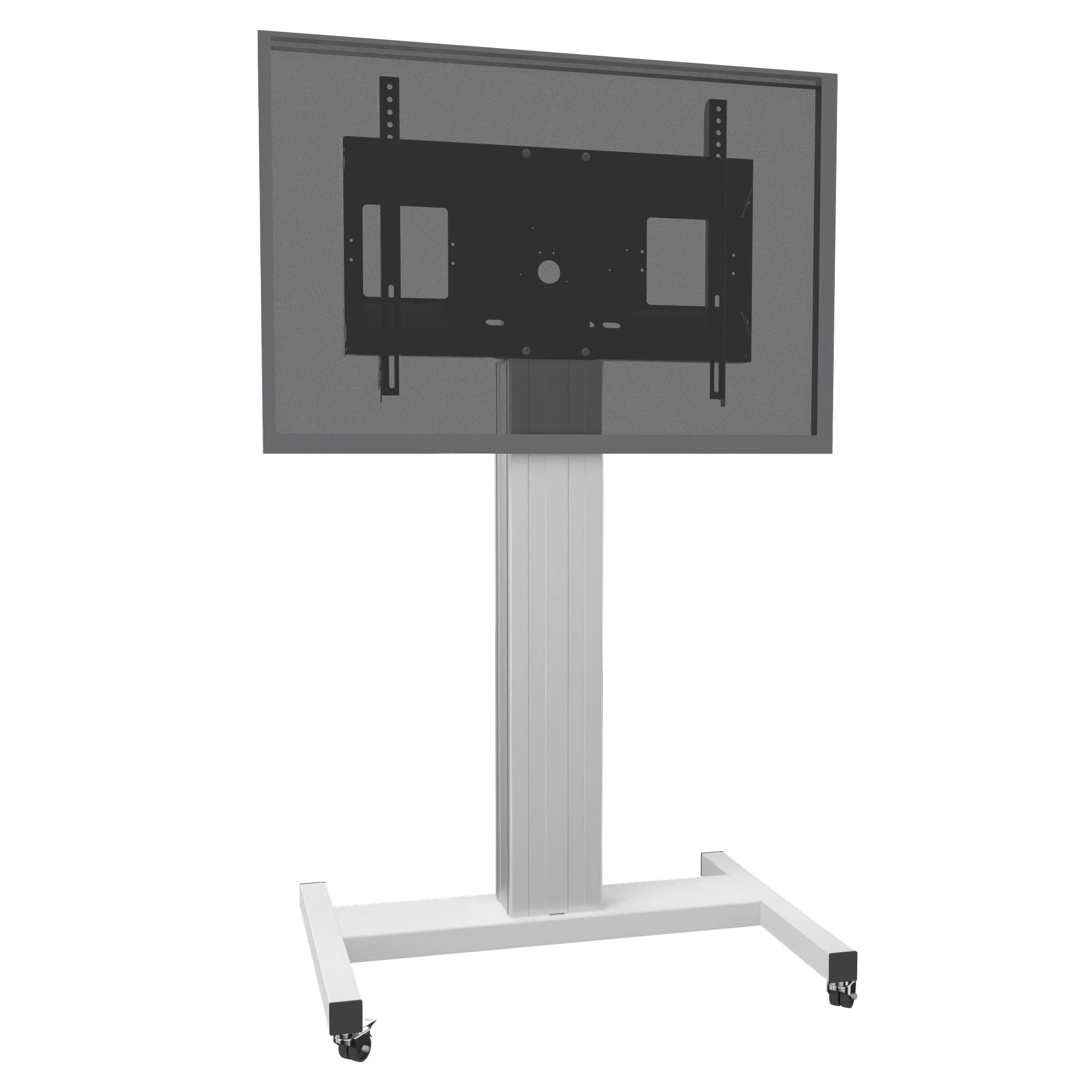 Tv-trolley, verrijdbaar statief met monitorbeugel, middendisplay 157 cm
