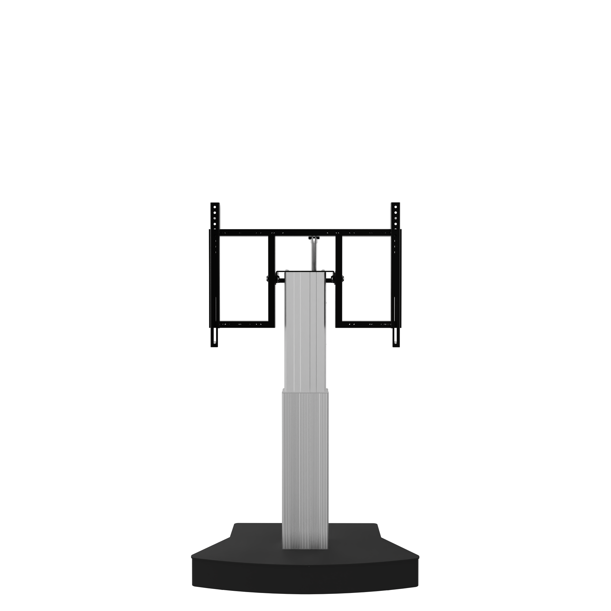 Elektrisch in hoogte verstelbare en kantelbare tv-trolley, verrijdbare monitorstandaard, 50 cm slag