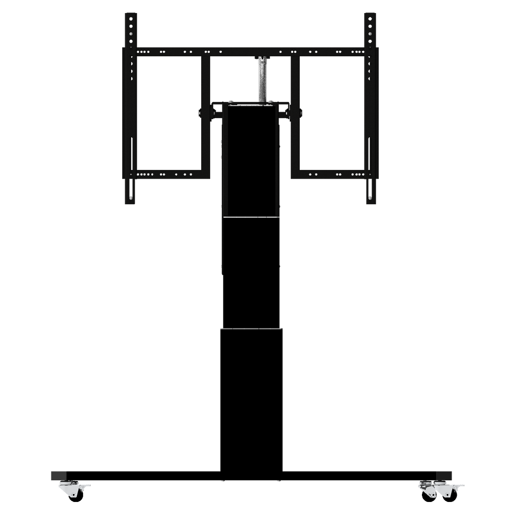 Elektrisch in hoogte verstelbare en kantelbare tv-trolley met 70 cm slag