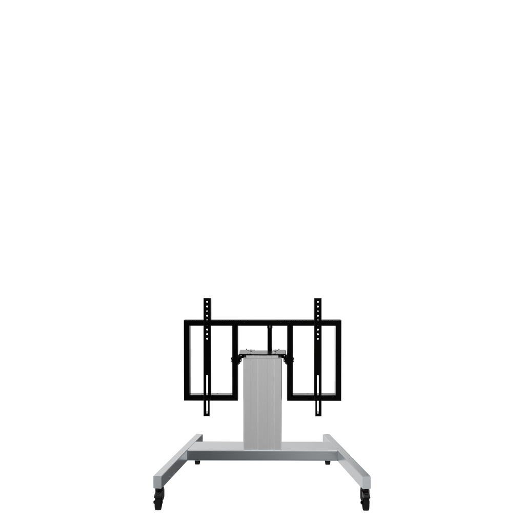 Elektrisch in hoogte verstelbare en kantelbare tv-trolley, verrijdbare monitorstandaard, slag 28 cm