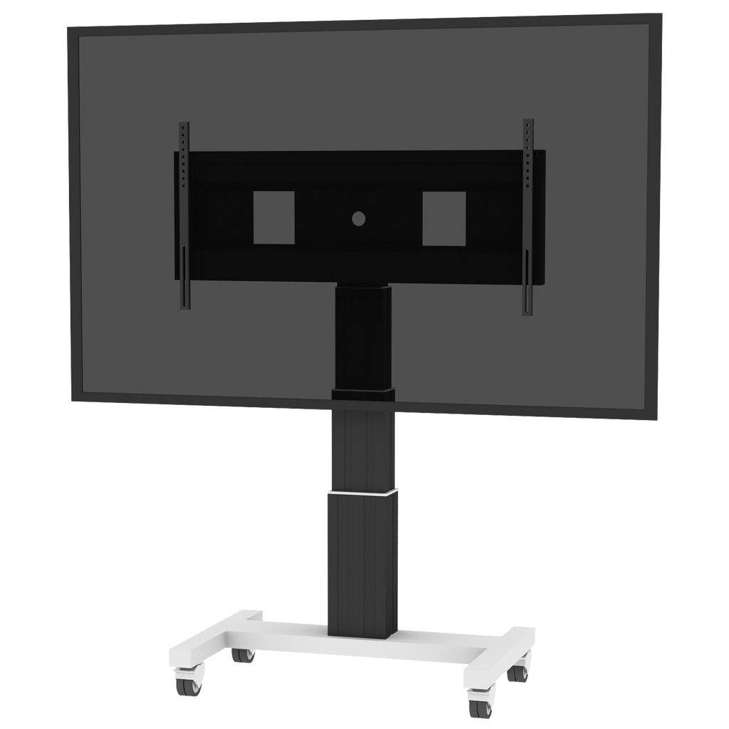 Elektrisch in hoogte verstelbaar XL TV rolstatief, verrijdbaar monitorstatief, 70 cm slag
