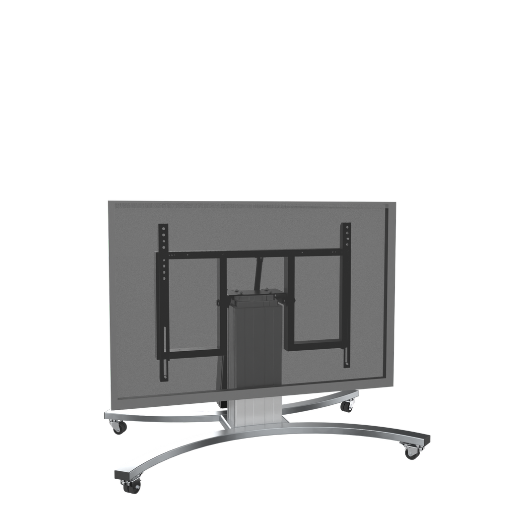 Elektrisch in hoogte verstelbare en kantelbare tv-trolley, verrijdbare monitorstandaard, 70 cm slag