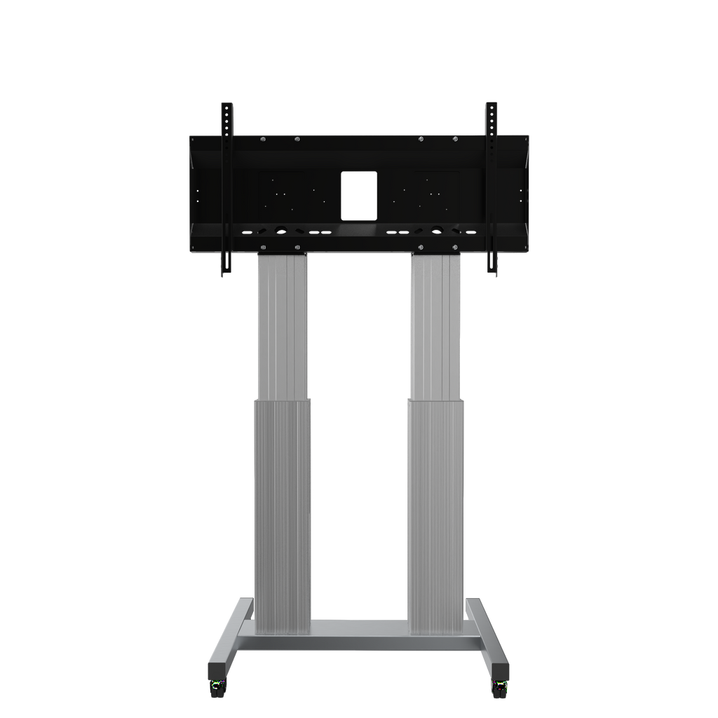 Elektrisch in hoogte verstelbare heavy duty XL tv-trolley, verrijdbaar monitorstatief met 50 cm slag