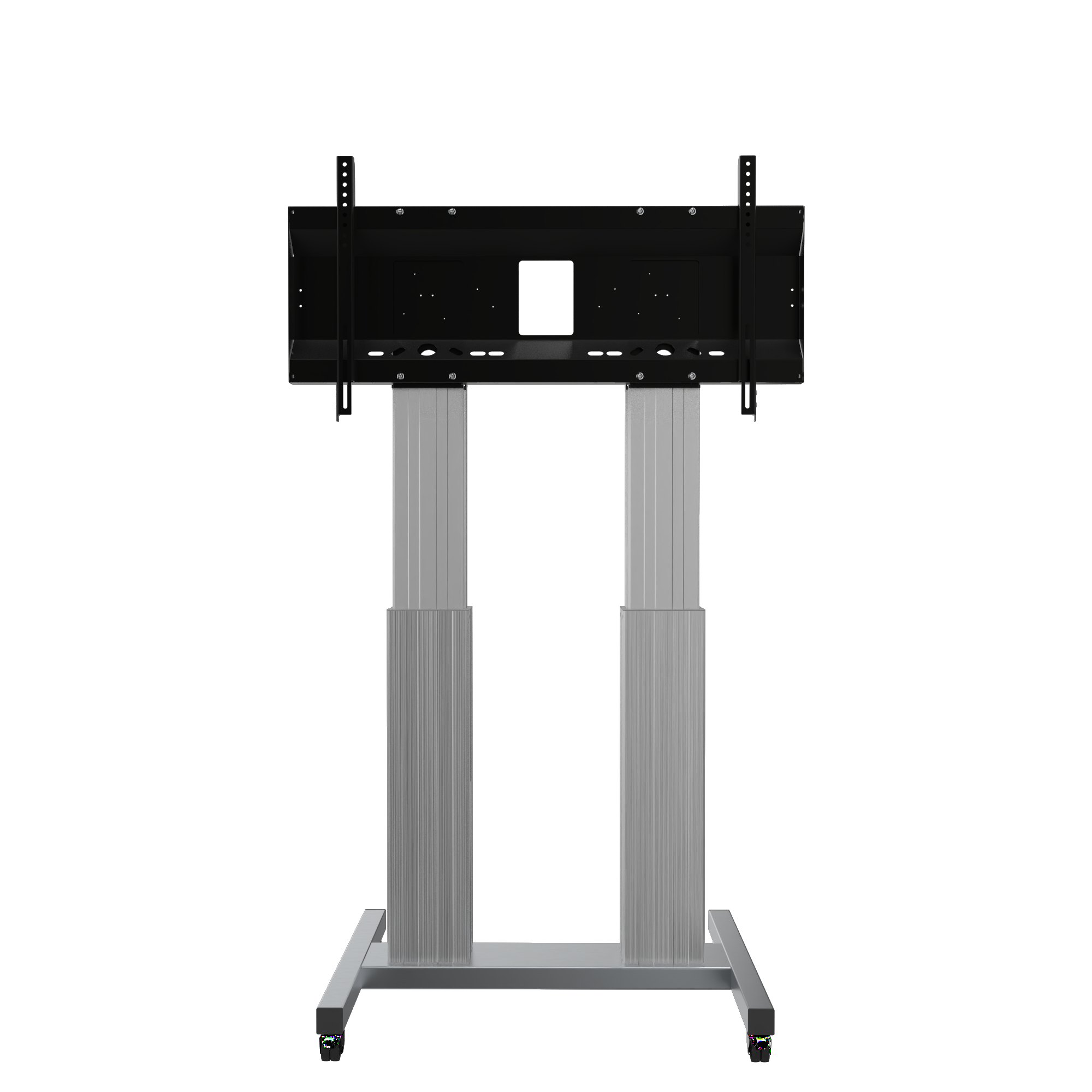 Elektrisch in hoogte verstelbare heavy duty XL tv-trolley, verrijdbaar monitorstatief met 50 cm slag