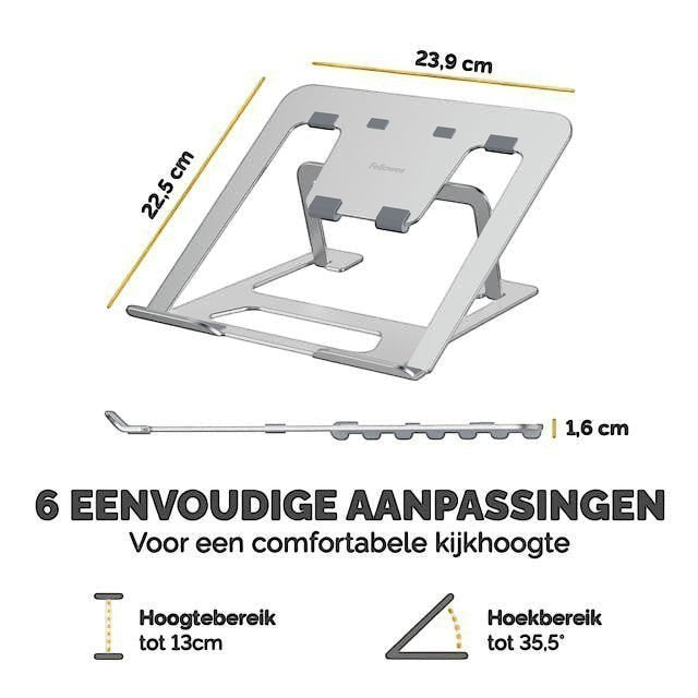 Laptopstandaard Fellowes Alumia zilver