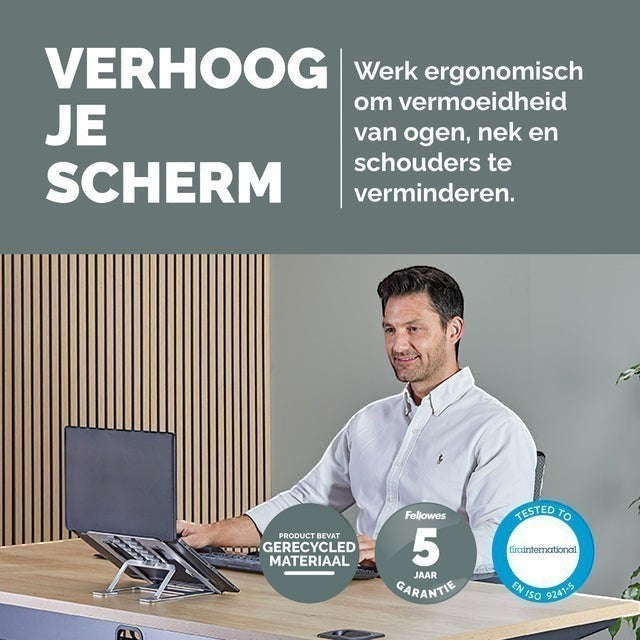 Laptopstandaard Fellowes Alumia zilver