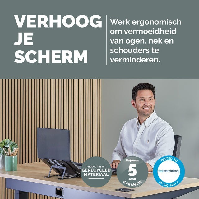 Laptopstandaard Fellowes Alumia zwart