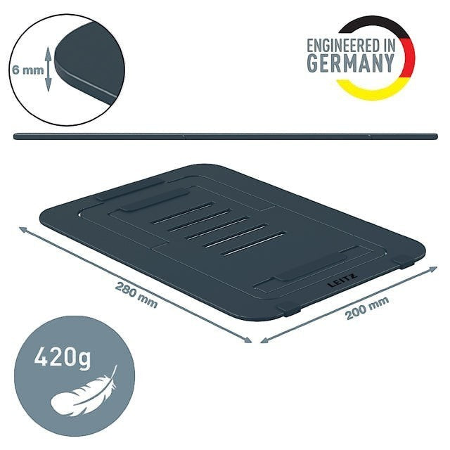 Laptopstandaard Leitz Ergo Aluminium plat verstelbaar