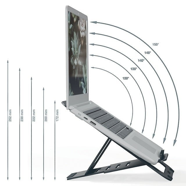 Laptopstandaard Leitz Ergo Aluminium plat verstelbaar