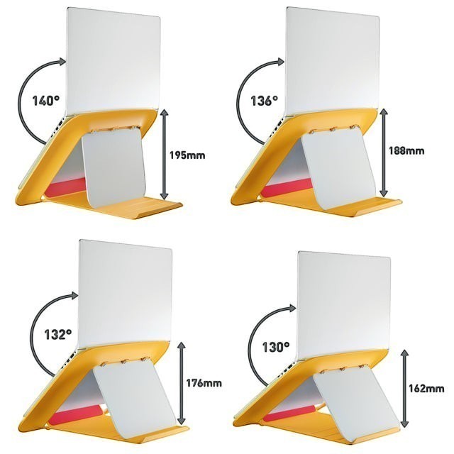 Laptopstandaard Leitz Ergo Cosy verstelbaar recyled geel