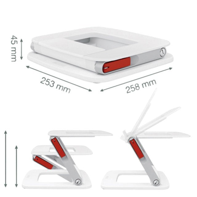 Laptopstandaard Leitz Ergo verstelbare multihoek wit