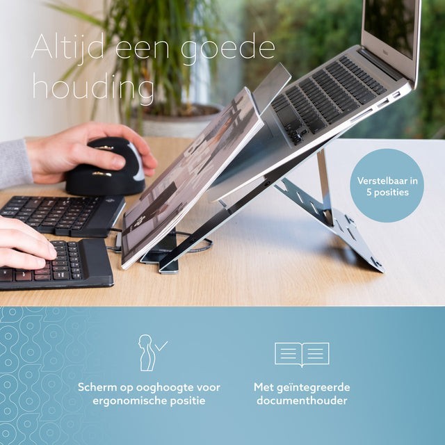 Laptopstandaard R-Go Riser Documenthouder