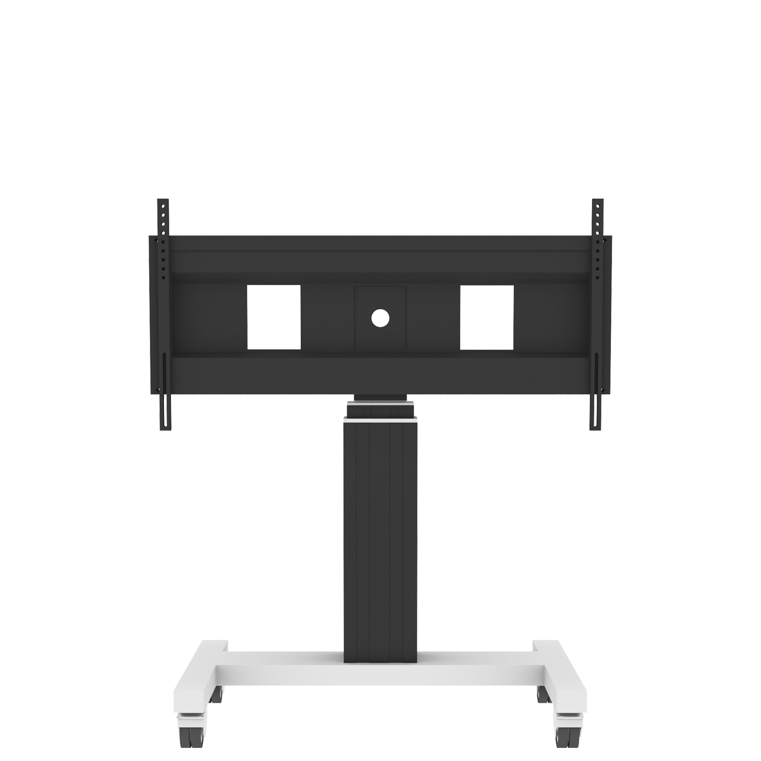 Elektrisch in hoogte verstelbaar XL tv-rolstatief, verrijdbaar monitorstatief, 50 cm slag