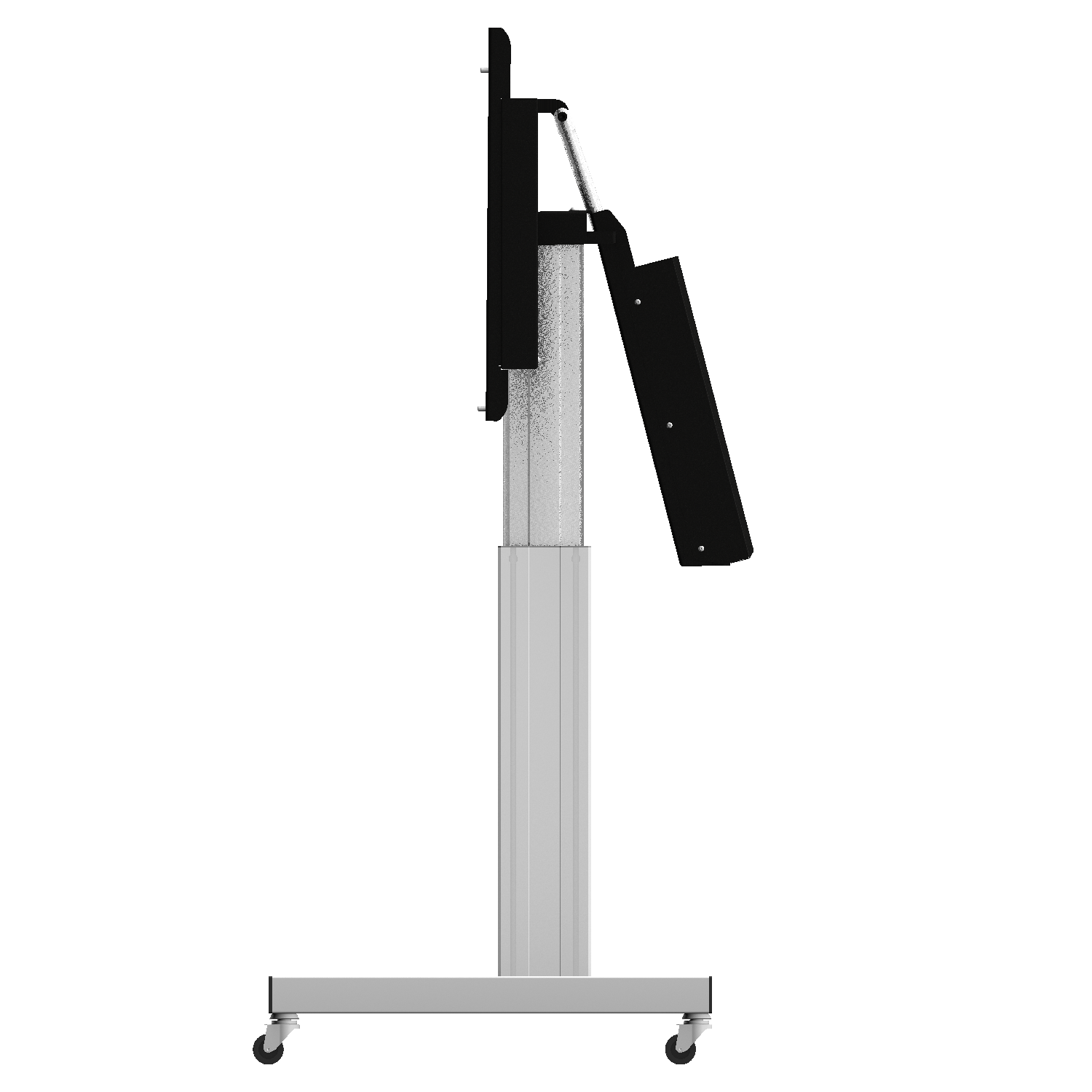Verrijdbaar, elektrisch kantelbaar en hoogte verstelbaar TV standaard 84-134 cm voor 42 tot 84 inch schermen, H-onderstel