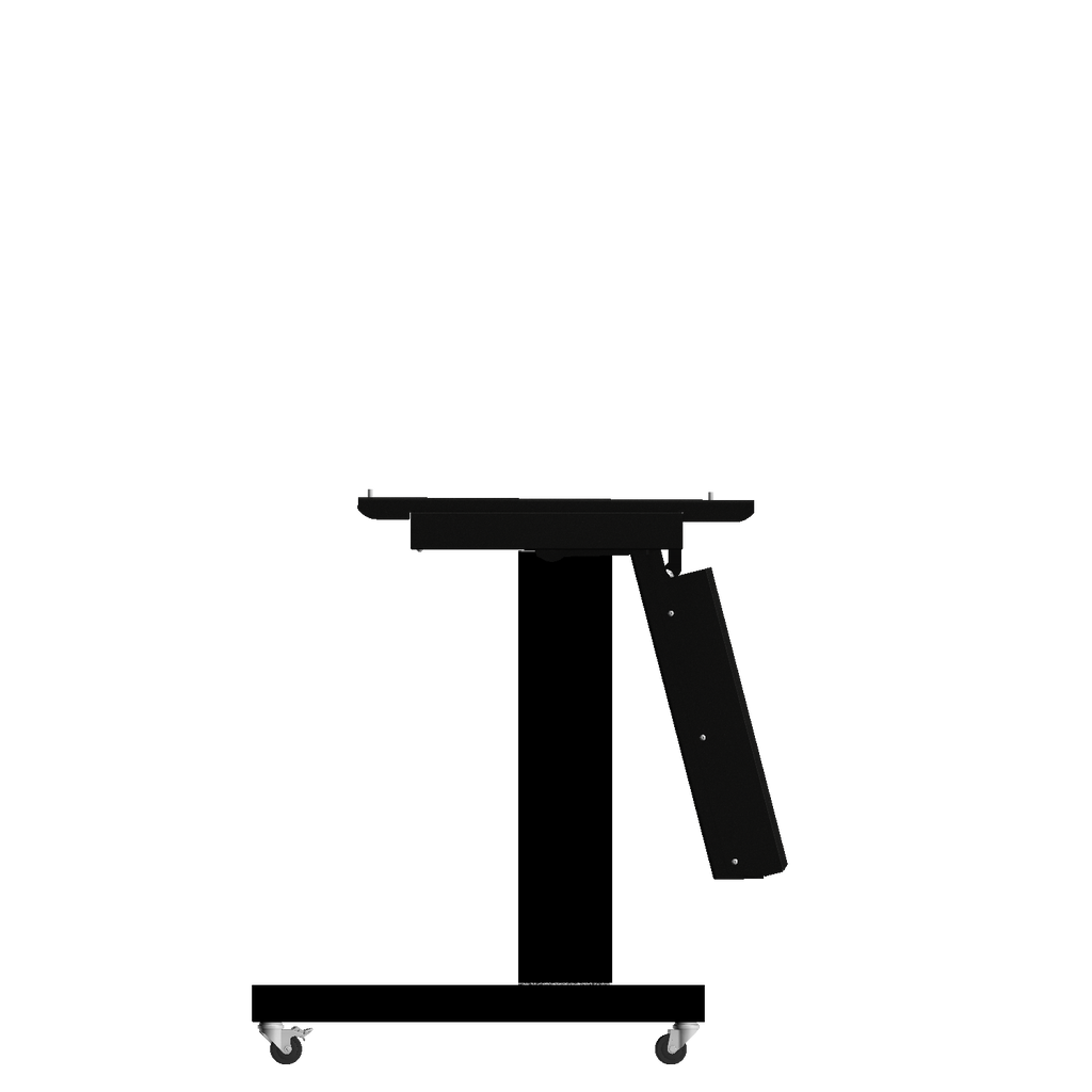 Elektrisch in hoogte verstelbare en kantelbare tv-trolley, verrijdbare monitorstandaard, 50 cm slag