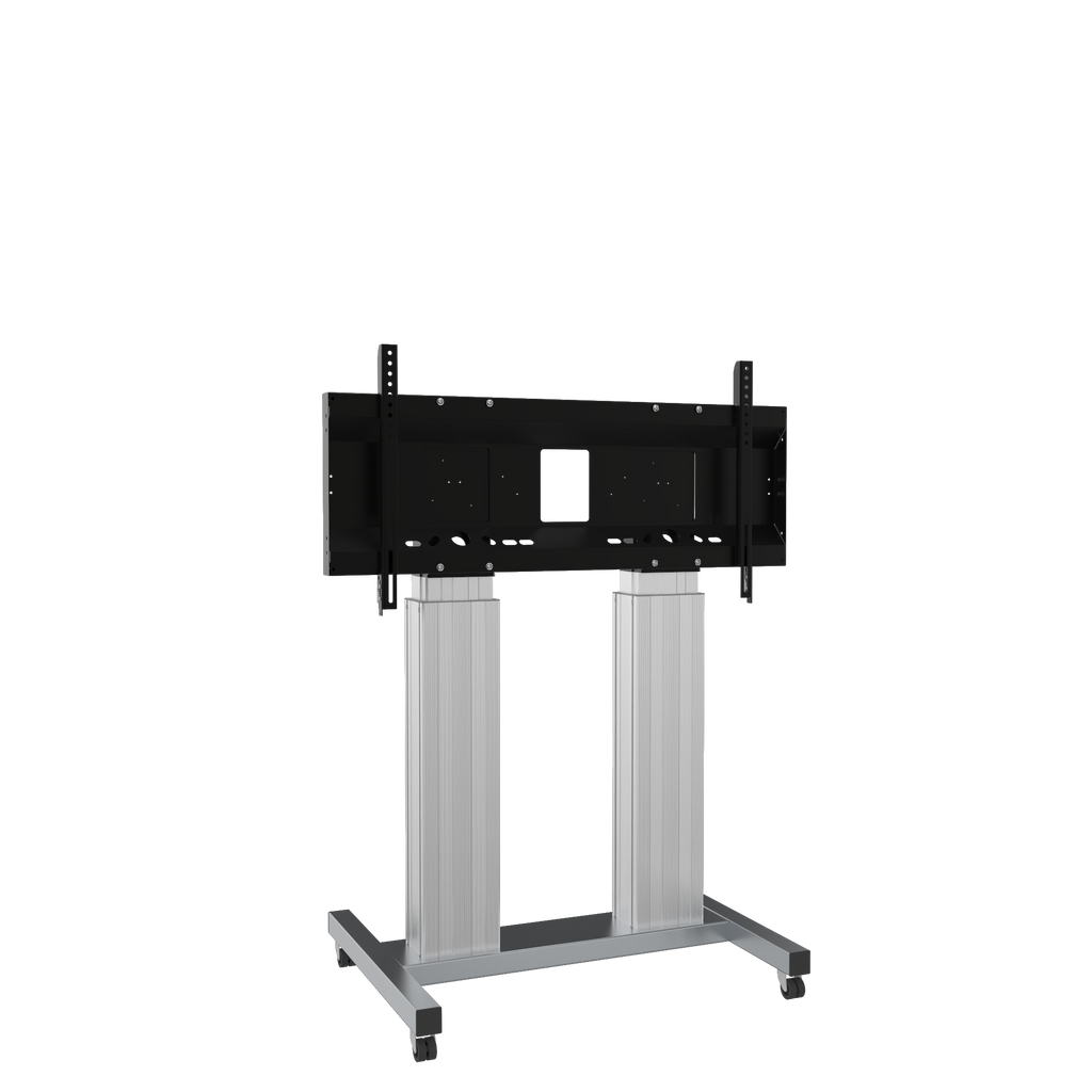 Elektrisch in hoogte verstelbare heavy duty XL tv-trolley, verrijdbaar monitorstatief met 50 cm slag