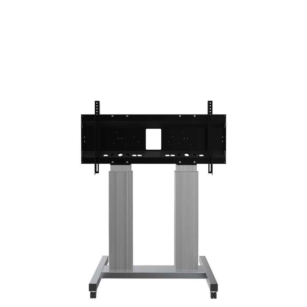 Elektrisch in hoogte verstelbare heavy duty XL tv-trolley, verrijdbaar monitorstatief met 50 cm slag