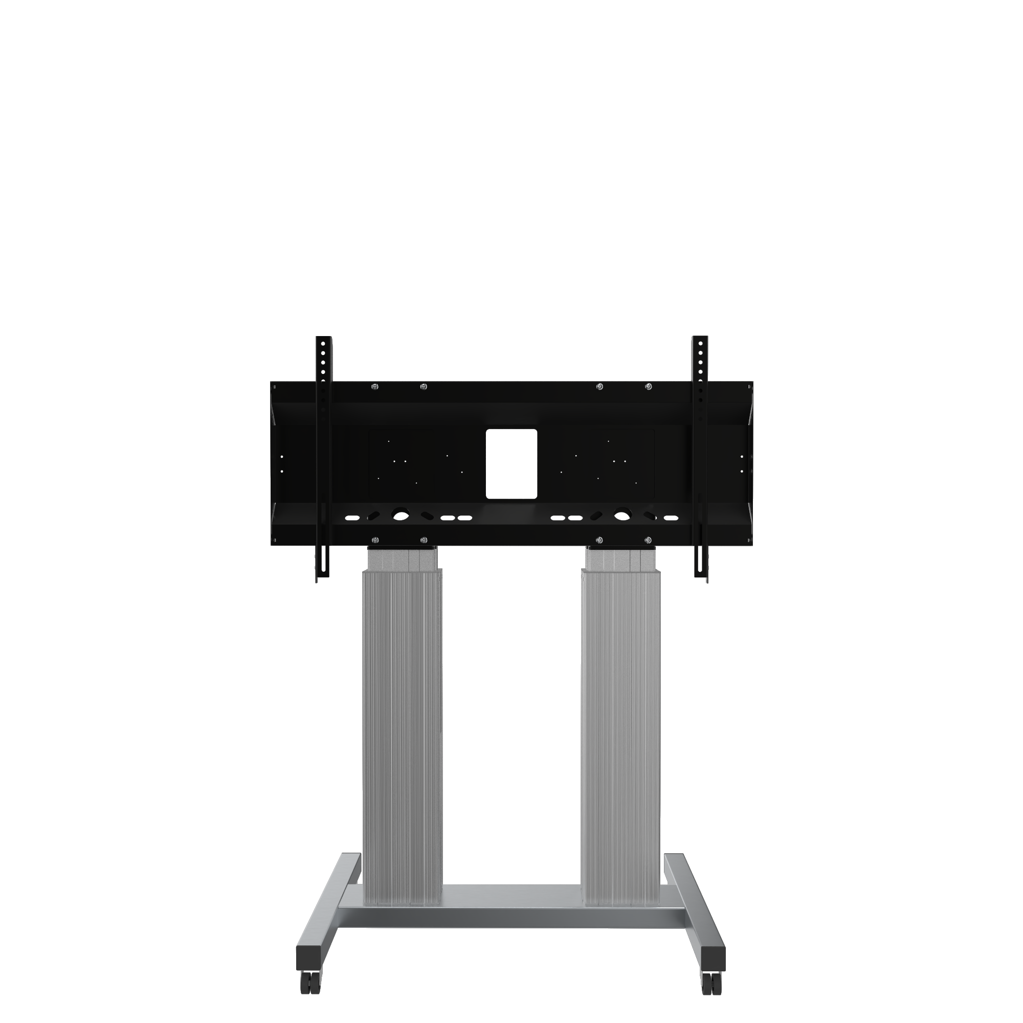Elektrisch in hoogte verstelbare heavy duty XL tv-trolley, verrijdbaar monitorstatief met 50 cm slag