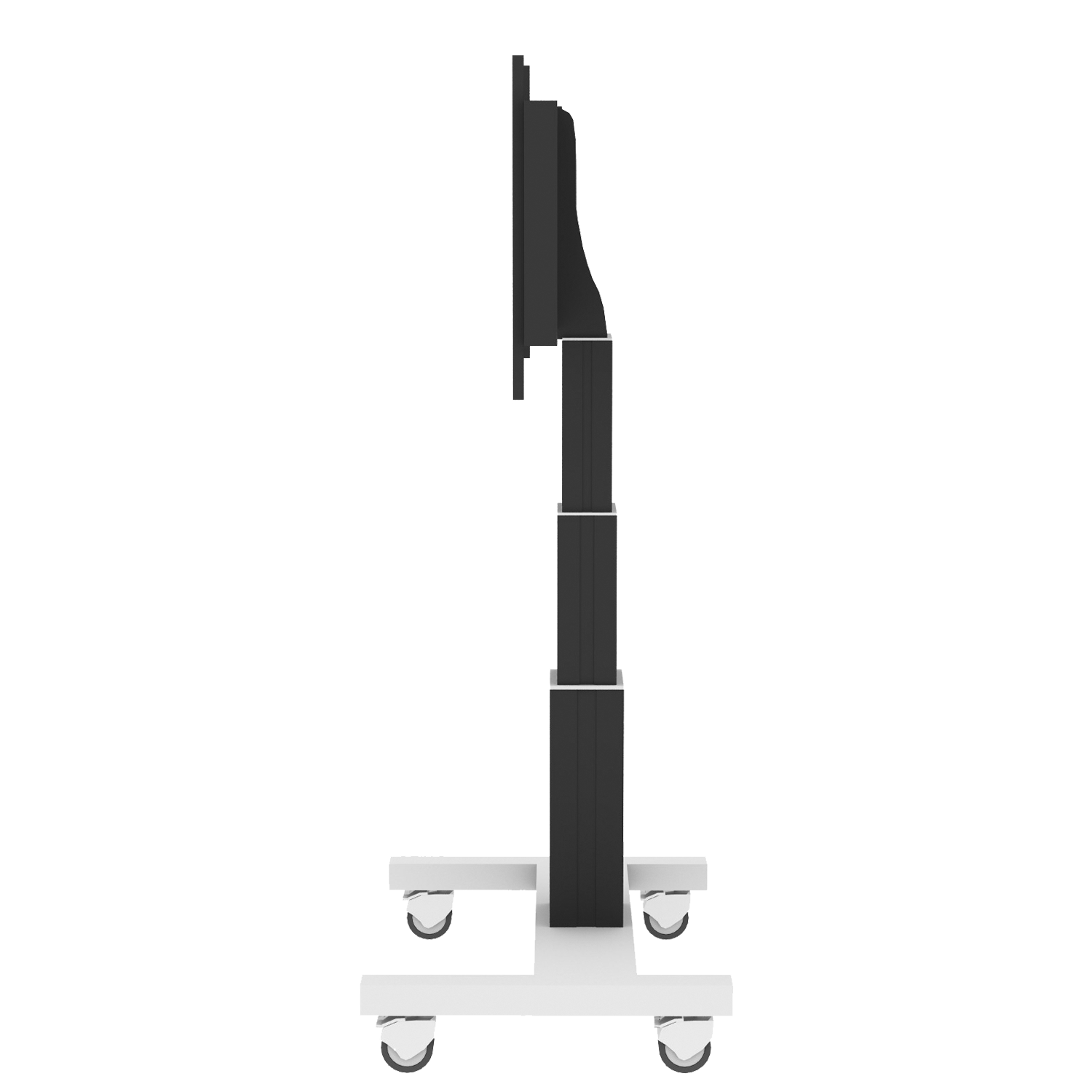 Elektrisch in hoogte verstelbaar XL TV rolstatief, verrijdbaar monitorstatief, 70 cm slag