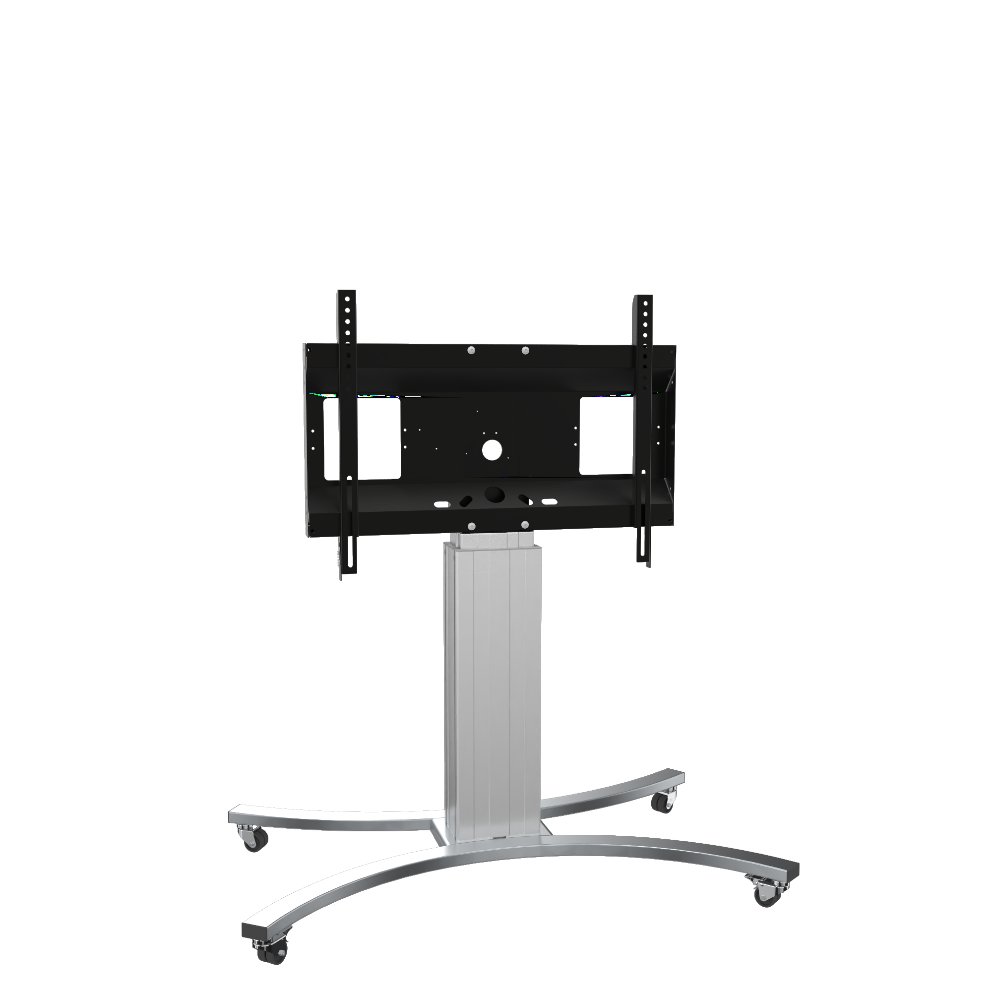 Elektrisch in hoogte verstelbaar rolstatief en verrijdbare houder voor displays met een slag van 50 cm