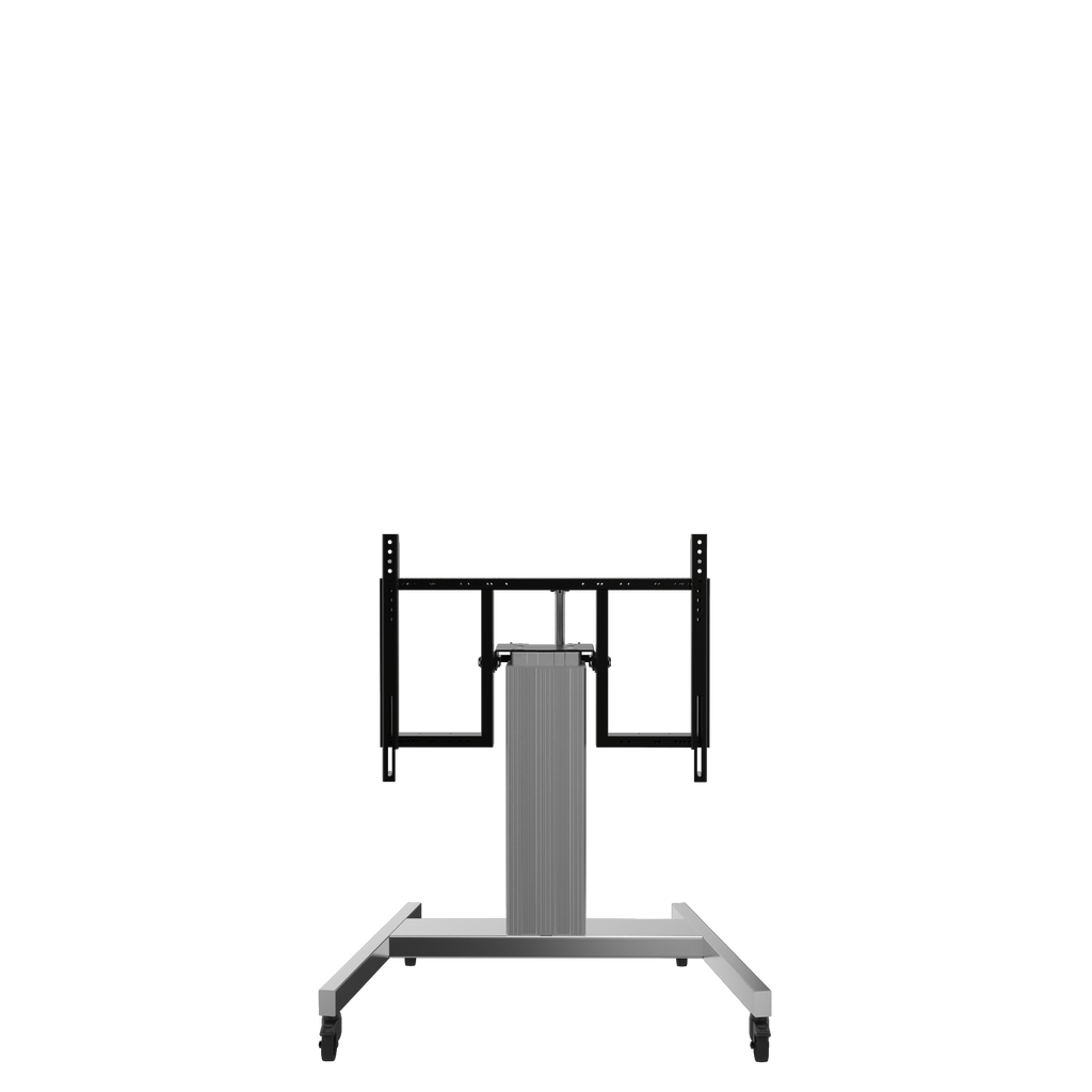 Elektrisch in hoogte verstelbare en kantelbare tv-trolley, verrijdbare monitorstandaard, 50 cm slag