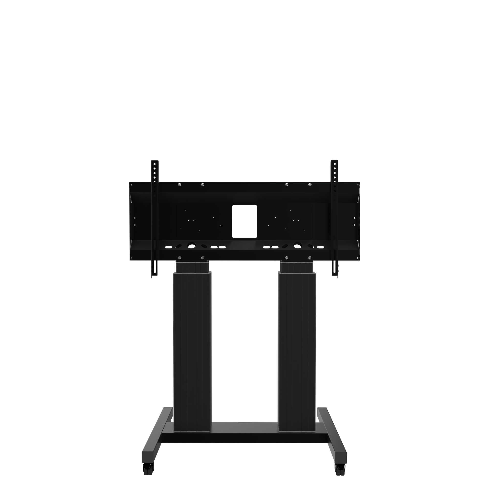 Elektrisch in hoogte verstelbare heavy duty XL tv-trolley, verrijdbaar monitorstatief met 50 cm slag