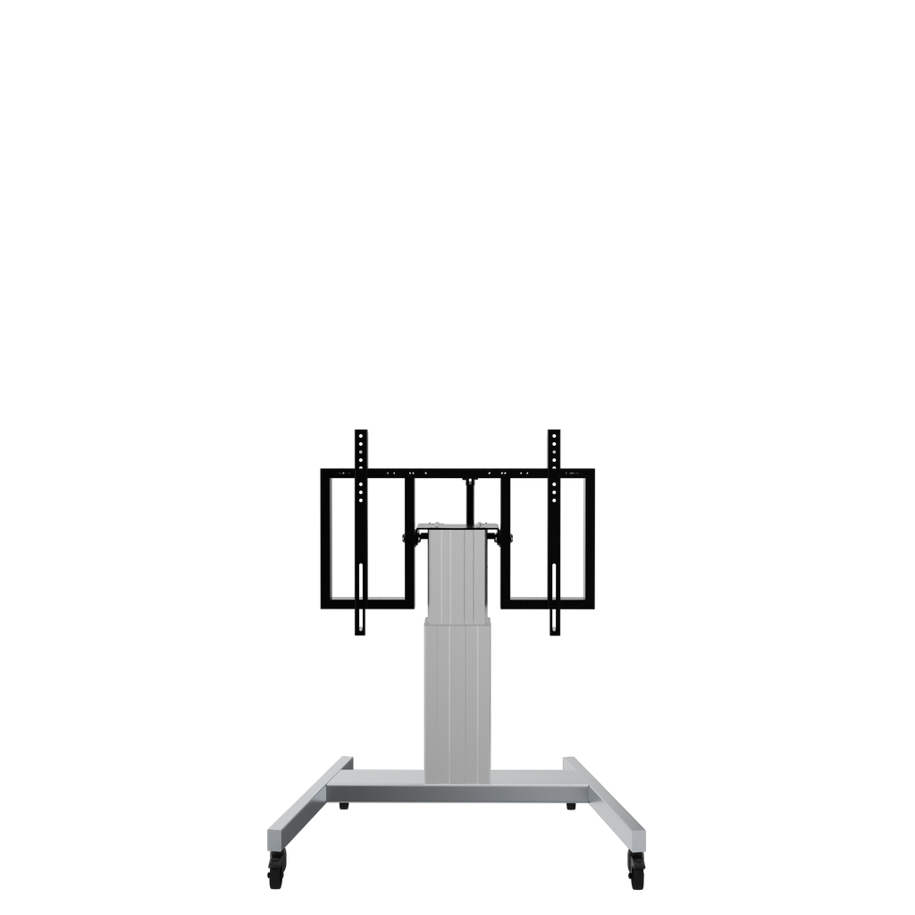Elektrisch in hoogte verstelbare en kantelbare tv-trolley, verrijdbare monitorstandaard, slag 28 cm