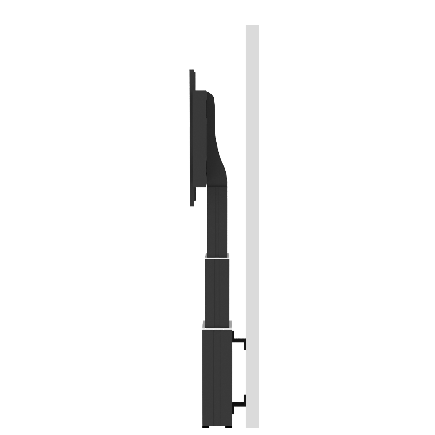 Elektrisch in hoogte verstelbare monitor muurbeugel, 70 cm slag