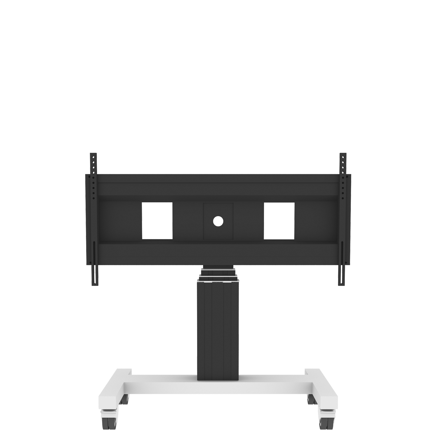 Elektrisch in hoogte verstelbaar XL TV rolstatief, verrijdbaar monitorstatief, 70 cm slag