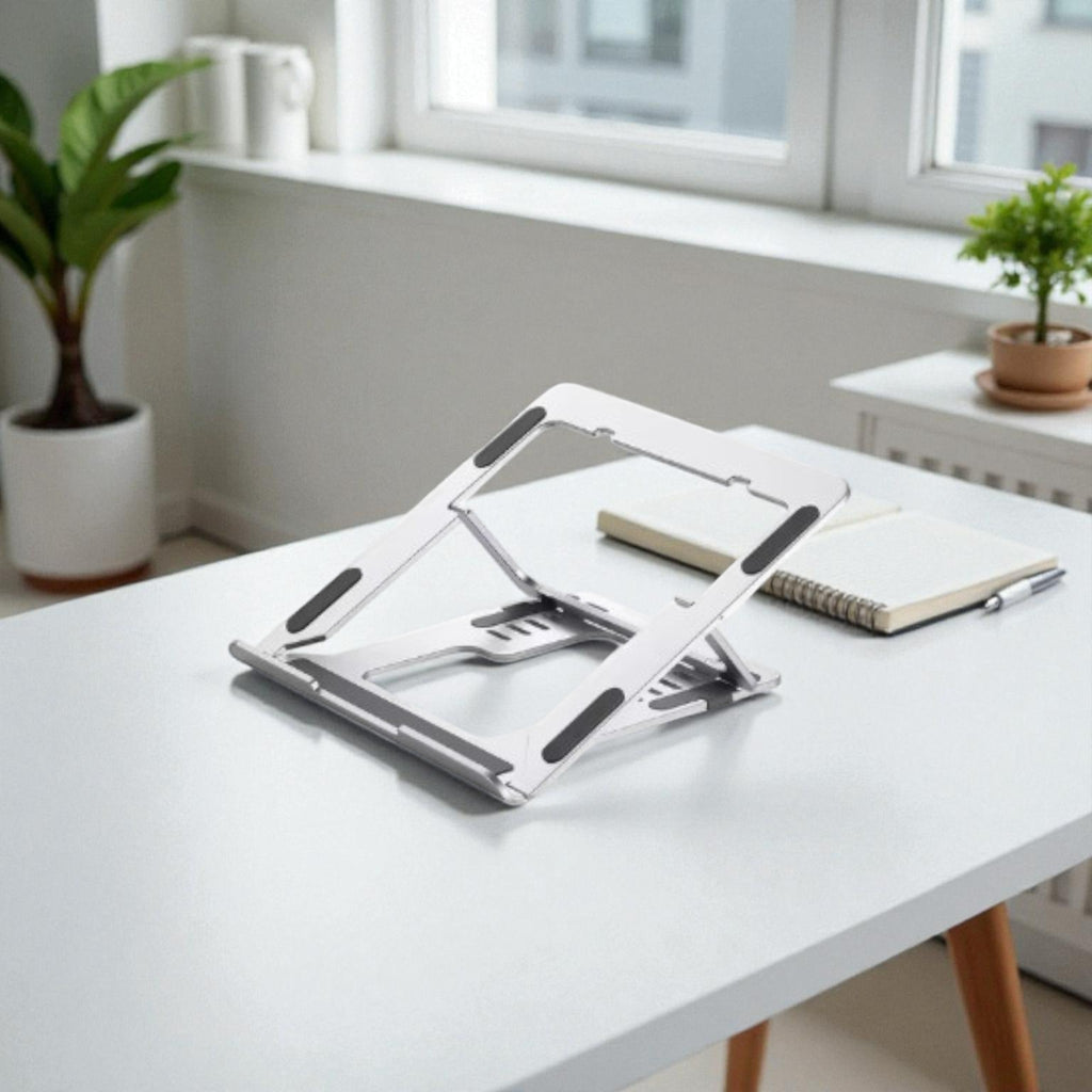 Verstelbare Laptopstandaard – Grijs & Ventilatievriendelijk