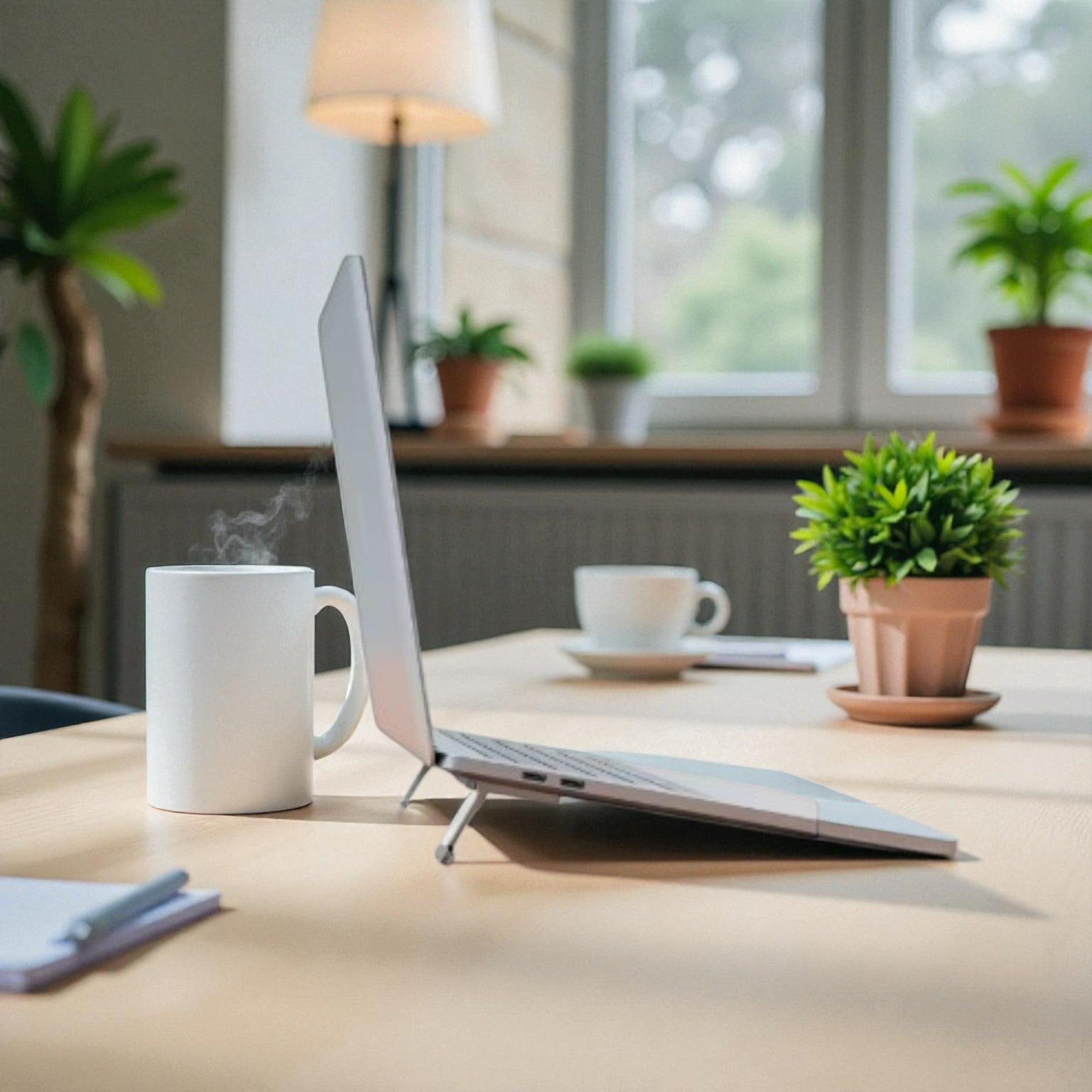 Compacte Laptopstandaard – Grijs & Onzichtbaar Design